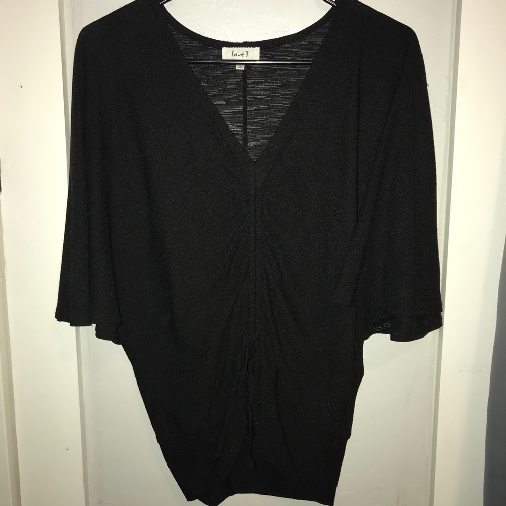Black V-Neck Blouse.